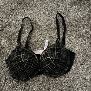 Elegant Black and Gold Women's Bra